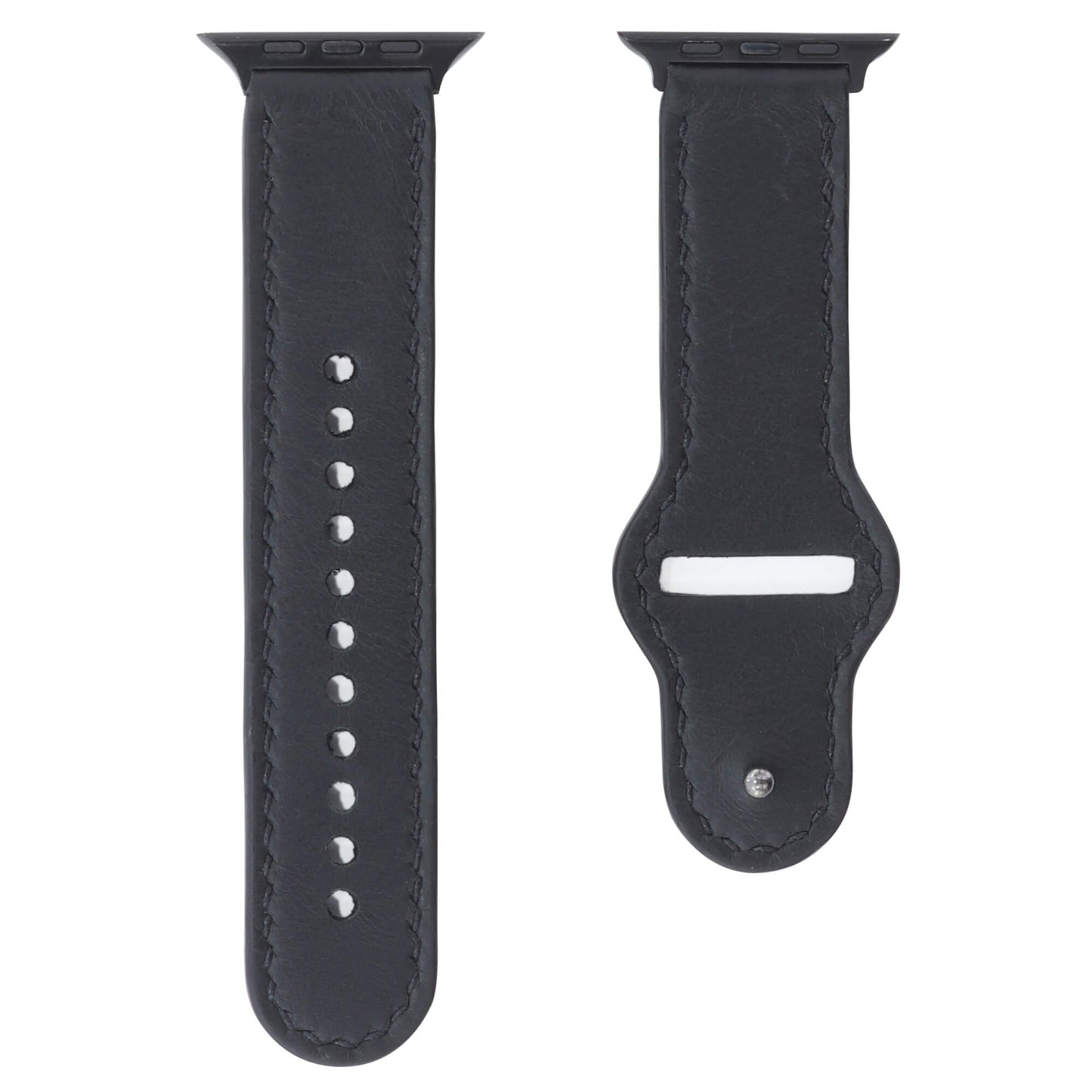 Black Top Grain Leather Apple Watch Strap (42/44/45/49mm)