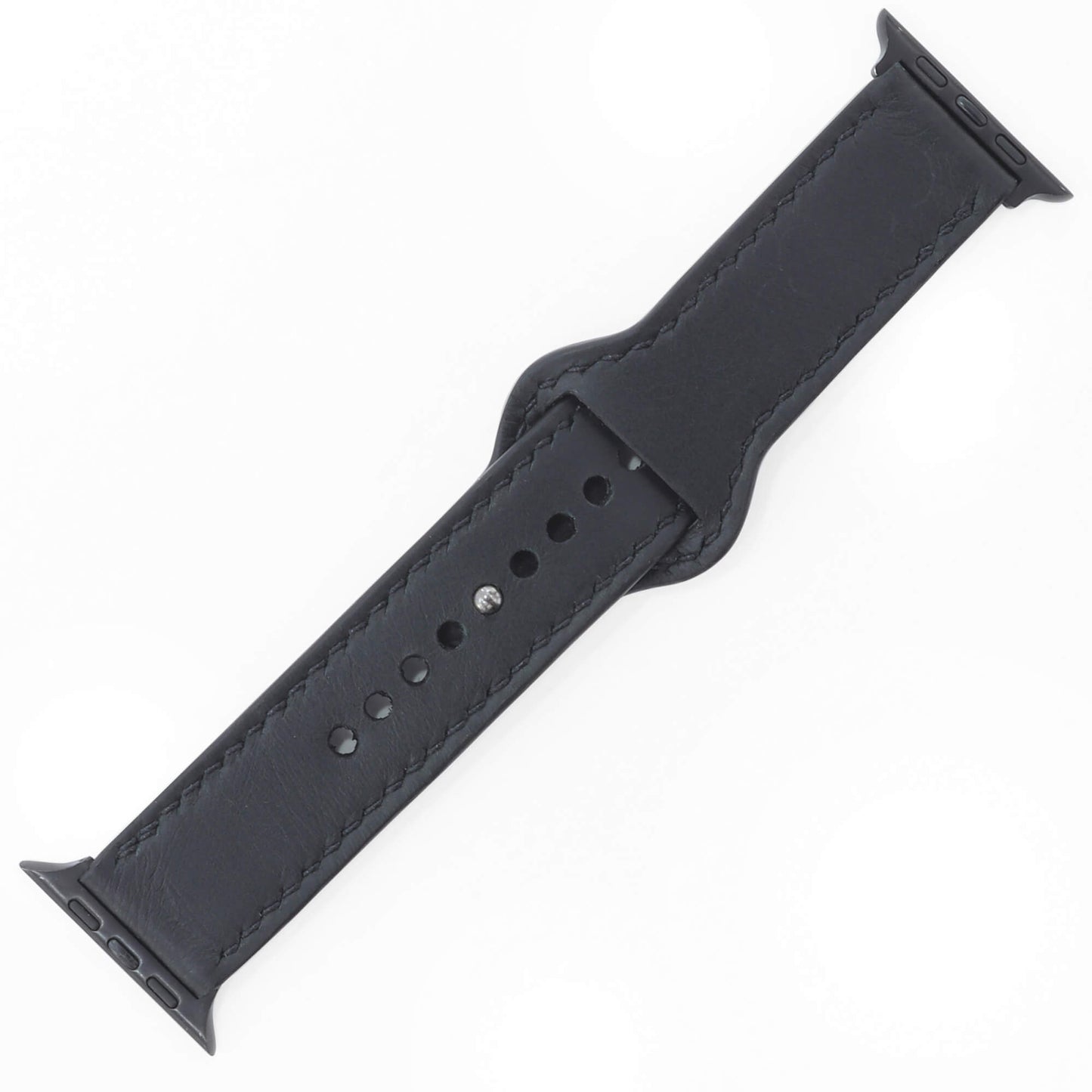 Black Top Grain Leather Apple Watch Strap (42/44/45/49mm)