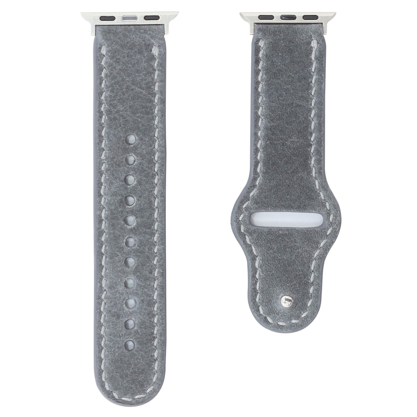 Stone Grey Leather Apple Watch Strap (42/44/45/49mm)