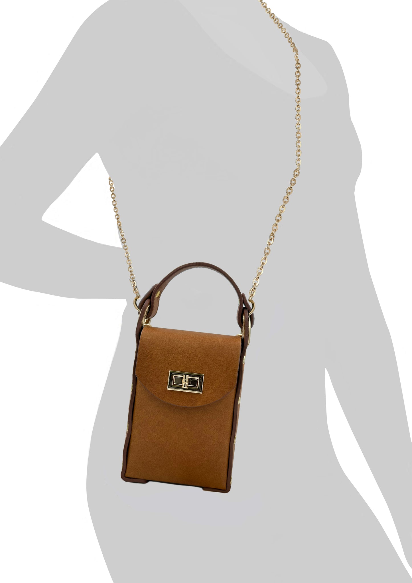 Modena Cross Body Phone Bag - Caramel Tan