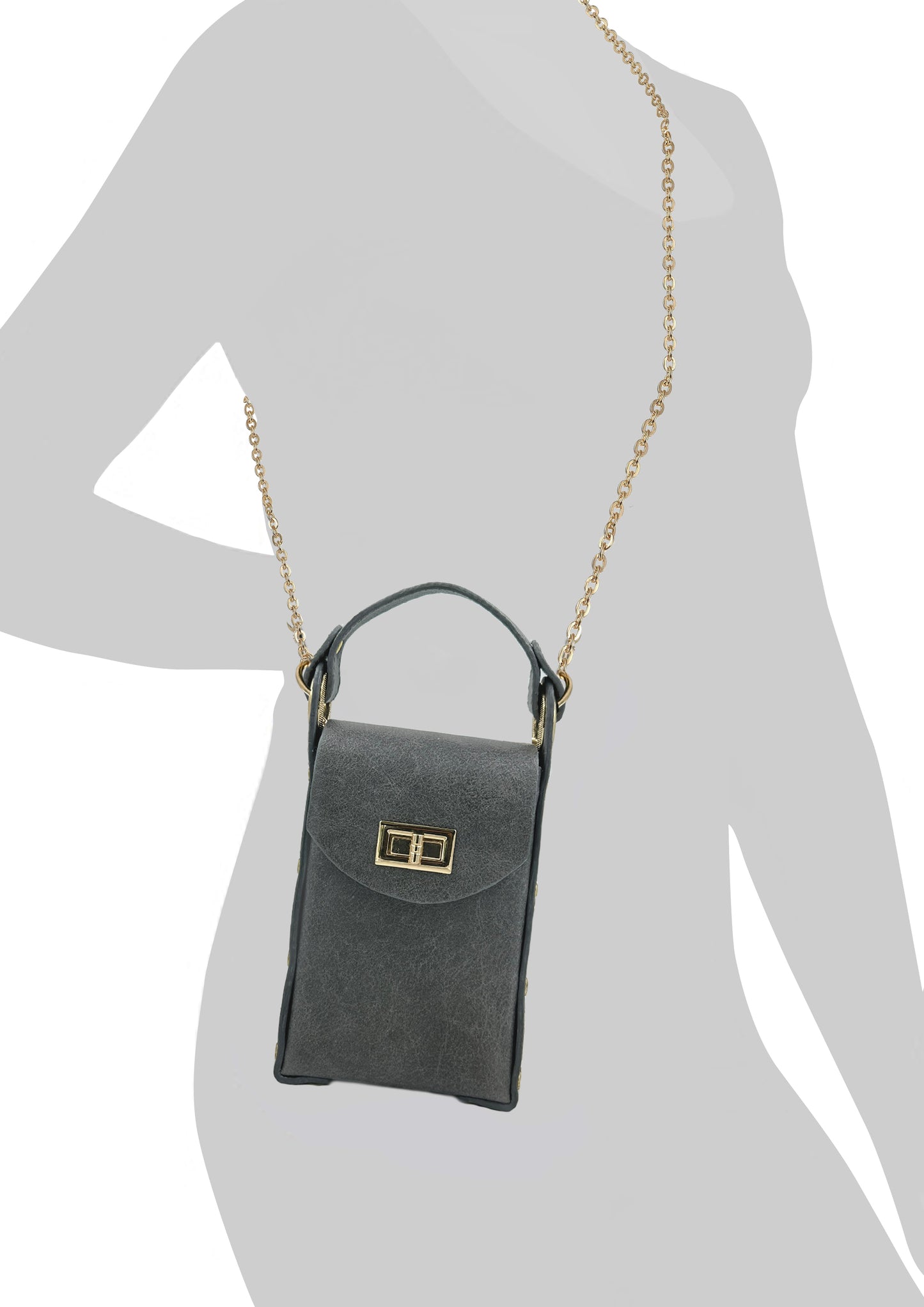 Modena Cross Body Phone Bag - Stone Grey