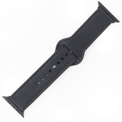 Black Top Grain Leather Apple Watch Strap (42/44/45/49mm)