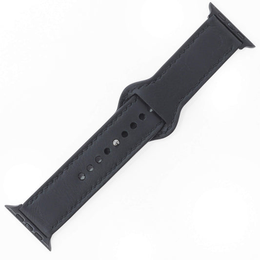 Black Top Grain Leather Apple Watch Strap (42/44/45/49mm)