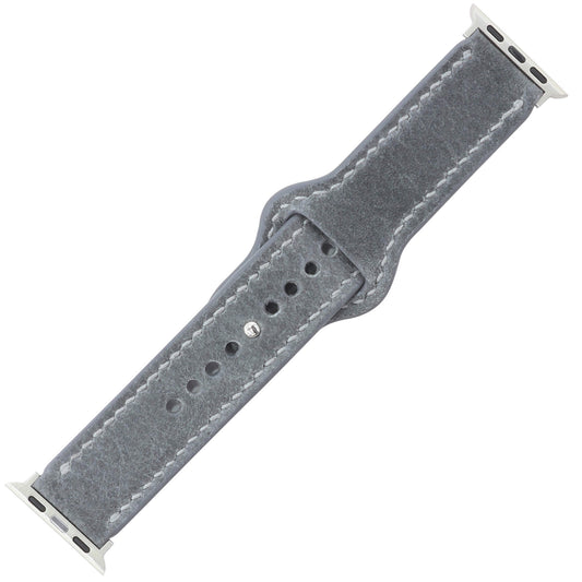 Stone Grey Leather Apple Watch Strap (42/44/45/49mm)